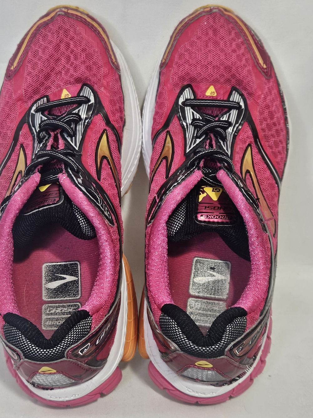 Brooks Ghost 7 G7 Women's US 7.5 Running Shoes - Pink with Orange Accents - Picture 6 of 16